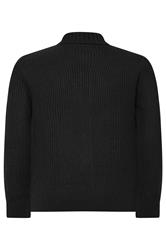 BadRhino Big & Tall Black Long Sleeve Knitted Shirt | BadRhino 7