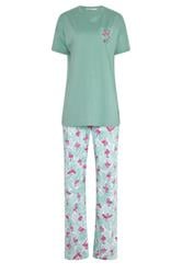 LTS Tall Women's Green Flamingo Print Cotton Wide Leg Pyjama Set | Long Tall Sally 5