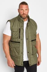 KAM Big & Tall Green Military Multi Pocket Gilet | BadRhino 1