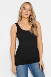 LTS MADE FOR GOOD Black Cotton Longline Vest Top