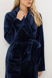 LTS Tall Navy Blue Super Luxe Maxi Dressing Gown | Long Tall Sally 5