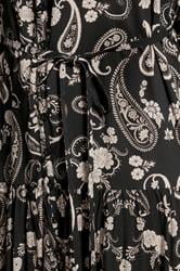 LTS Tall Black Paisley Tie Waist Maxi Dress | Long Tall Sally 4