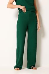 LTS Tall Women's Forest Green Textured Wide Leg Trousers | Long Tall Sally 1