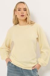 LTS Tall Butter Yellow Knit Balloon Sleeve Jumper | Long Tall Sally 1