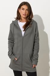 LTS Tall Grey Cotton Longline Hoodie | Long Tall Sally 2