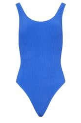 LTS Tall Blue Scoop Neck Textured Swimsuit