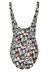 LTS Tall Women's Black Palm Leaf Patchwork Side Twist Swimsuit | Long Tall Sally 3