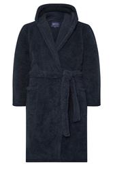 BadRhino Big & Tall Navy Blue Borg Dressing Gown | BadRhino 5