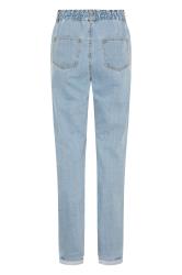LTS Tall Women's Blue Paper Bag Waist Tapered Jeans | Long Tall Sally 3