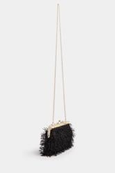 Black Eyelash Clutch Bag | Yours Clothing 3