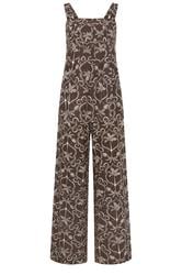 LTS Tall Set Chocolate Brown Palm Linen Vest Top & Wide Leg Trousers