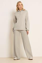 LTS PREMIUM Tall Beige Brown Half Zip Knitted Jumper | Long Tall Sally 2