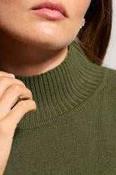 LTS Tall Khaki Green Turtle Neck Jumper | Long Tall Sally 4