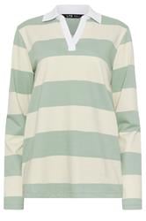 LTS Tall Mint Green & Cream Stripe Rugby Sweatshirt