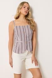 LTS Tall Women's Red Stripe Button Waistcoat | Long Tall Sally 3
