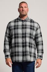 BadRhino Big & Tall Black Check Long Sleeve Shirt | BadRhino 3