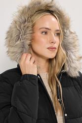 LTS Tall Black Padded Midi Coat | Long Tall Sally 4
