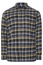 LYLE & SCOTT Big & Tall Blue & Green Brushed Cotton Check Shirt | BadRhino 3