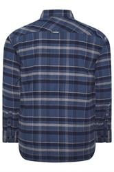 D555 Big & Tall Navy Blue Check Shirt | BadRhino 2
