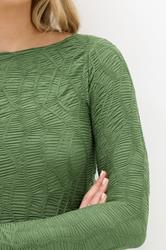 LTS Tall Green Textured Slash Neck Top | Long Tall Sally 5
