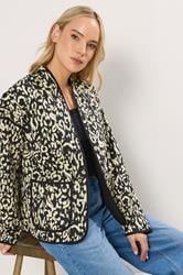 LTS Tall Black Abstract Quilted Jacket | Long Tall Sally 1