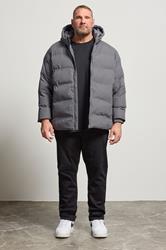 JACK & JONES Big & Tall Grey Puffer Jacket | BadRhino 2