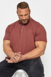 BadRhino Big & Tall Wine Red Y Neck Slub T-Shirt | BadRhino 2