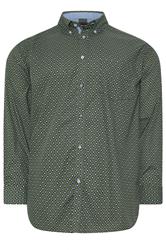 KAM Big & Tall Forest Green Geometric Shirt | BadRhino 1