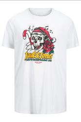JACK & JONES Big & Tall White 'Holiday Jams' Printed T-Shirt | BadRhino 2