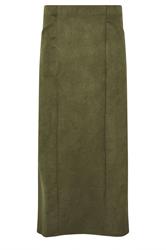 LTS Tall Women's Khaki Green Faux Suede Midaxi Skirt | Long Tall Sally 5