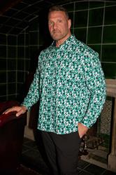 BadRhino Tailoring Big & Tall Green Premium Geometric Long Sleeve Shirt | BadRhino 1