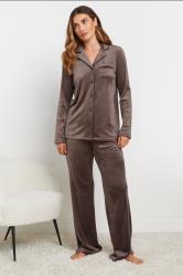 LTS Tall Chocolate Brown Super Soft Button Pyjama Set | Long Tall Sally 2