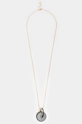 Gold Mixed Disc Long Necklace 2