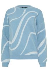 LTS Tall Light Blue Abstract Knitted Jumper | Long Tall Sally 5