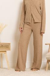 LTS Tall Women's Camel Brown Chenille Wide Leg Trousers | Long Tall Sally 2