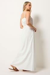 LTS Tall Women's White Tie Waist Cotton Maxi Dress | Long Tall Sally 2