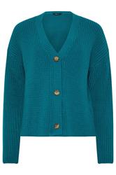 LTS Tall Teal Blue V-Neck Cardigan