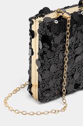 Black Mixed Sequin Clutch Bag | Yours Clothing 6