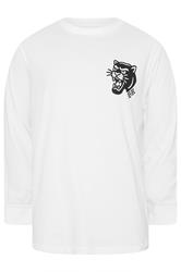 BadRhino Big & Tall White Panther Long Sleeve Graphic T-Shirt | BadRhino 1