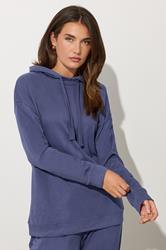 LTS Tall Blue Jersey Drawcord Hoodie | Long Tall Sally 1