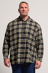 JACK & JONES Big & Tall Black Classic Flannel Checked Shirt | BadRhino 1