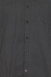BadRhino Big & Tall Black Geometric Print Poplin Long Sleeve Shirt | BadRhino 2