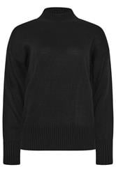 LTS Tall Black High Neck Jumper
