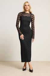 LTS Tall Black Lace Maxi Dress | Long Tall Sally 1