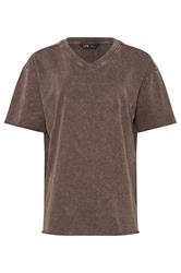 LTS Tall Woman's Chocolate Brown Acid Wash Oversized T-Shirt | Long Tall Sally 2