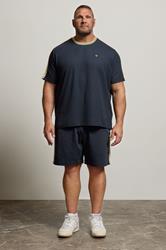 LYLE & SCOTT Big & Tall Navy Blue Contrast Taped T-Shirt 2