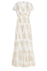 LTS Tall Cream Paisley Metallic Sheer Maxi Dress
