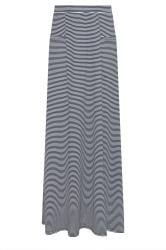 LTS Tall Womens Navy Blue Stripe Fit & Flare Maxi Skirt | Long Tall Sally 5