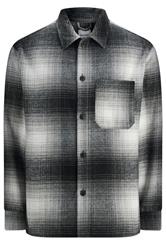 JACK & JONES Big & Tall Black Check Overshirt | BadRhino 3