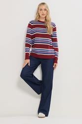 LTS Tall Red Knitted Stripe Jumper | Long Tall Sally 3